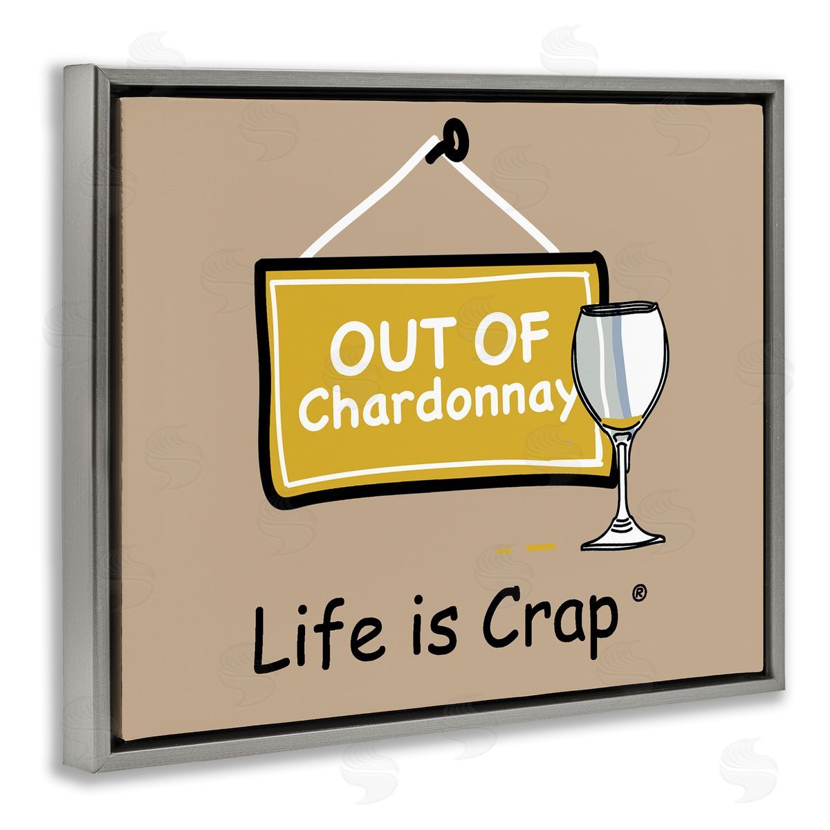 LIC Out Of Chardonnay Gray Floating Frame Canvas Wall Art Print
