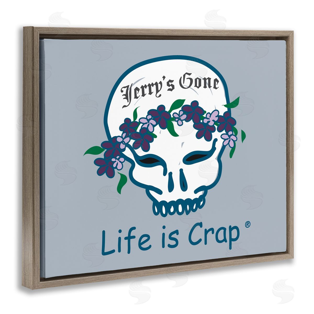 LIC Jerry's Gone Skull Brown Floating Frame Canvas Wall Art Print