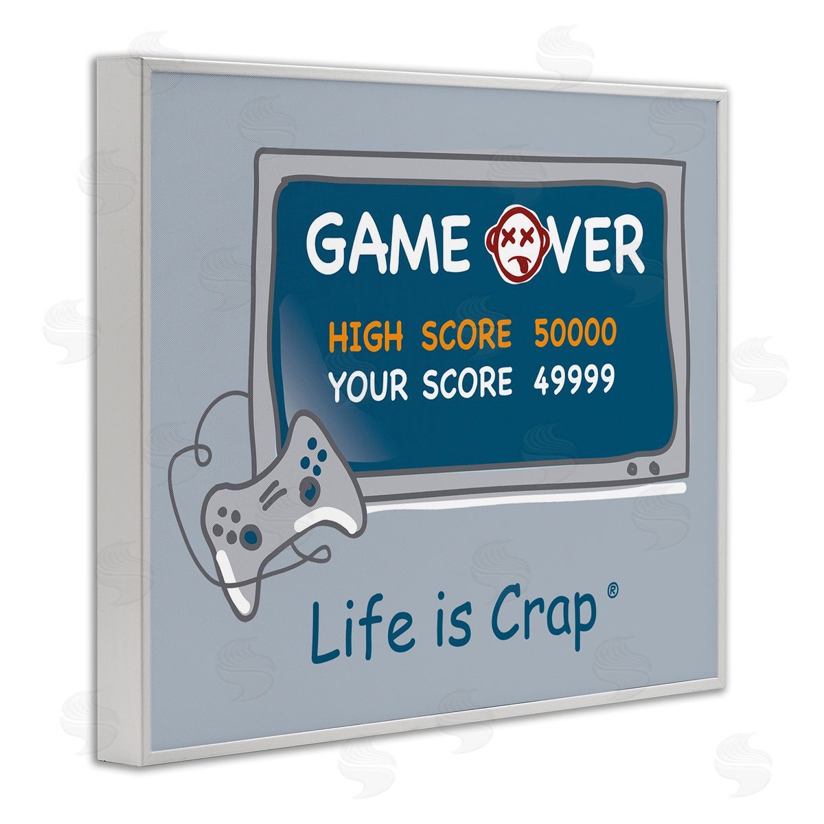 LIC Close Score Game Over White Framed Giclee Wall Art Print