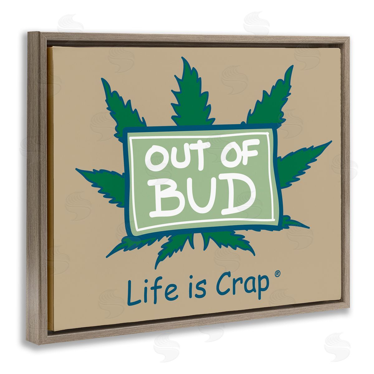 LIC Funny Out Of Bud Brown Floating Frame Canvas Wall Art Print