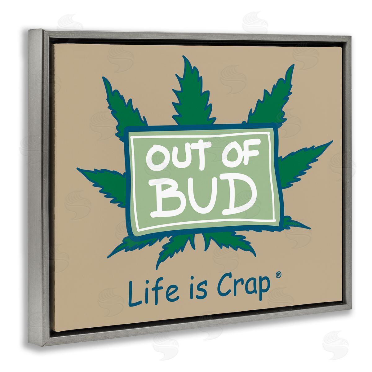 LIC Funny Out Of Bud Gray Floating Frame Canvas Wall Art Print