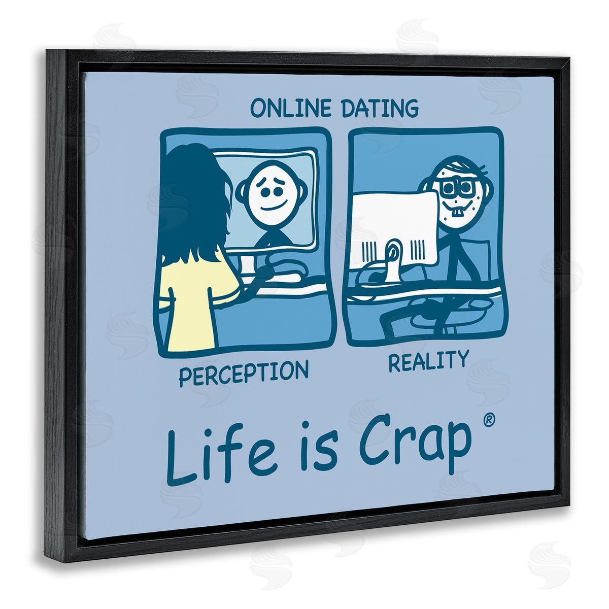 LIC Perception and Reality Dating Black Floating Frame Canvas Wall Art Print