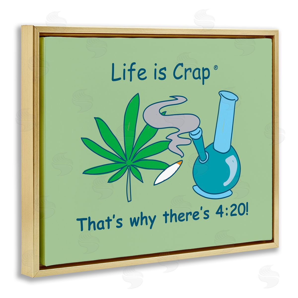 LIC Funny That's Why 420 Gold Floating Frame Canvas Wall Art Print