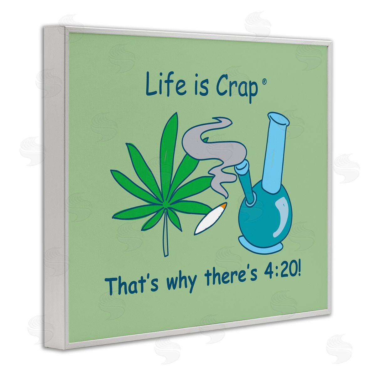LIC Funny That's Why 420 White Framed Giclee Wall Art Print