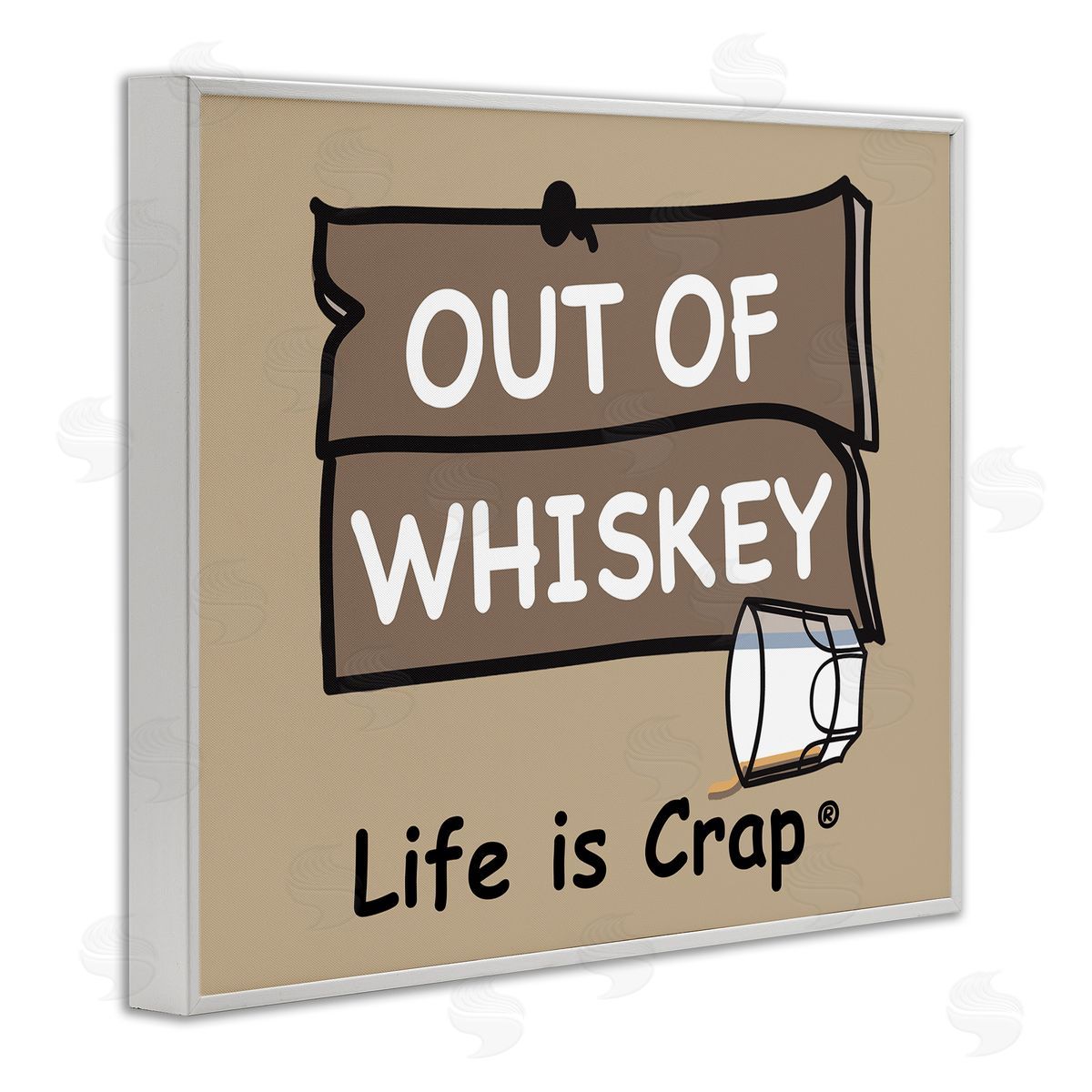 LIC Out Of Whiskey White Framed Giclee Wall Art Print