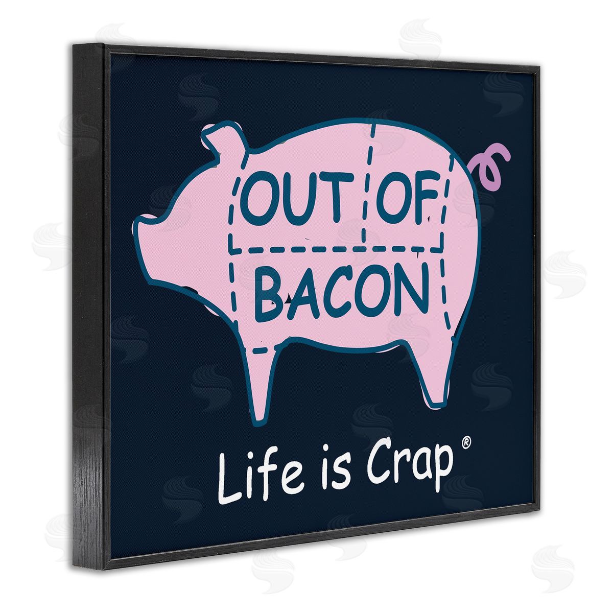 LIC Funny Out Of Bacon Black Framed Giclee Wall Art Print