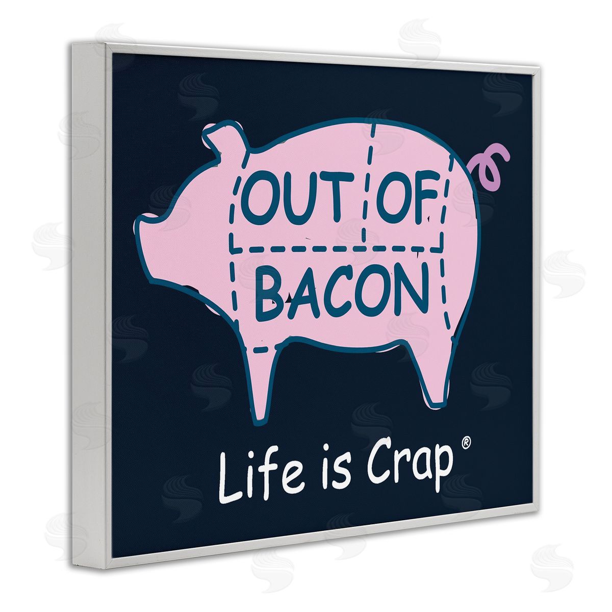 LIC Funny Out Of Bacon White Framed Giclee Wall Art Print