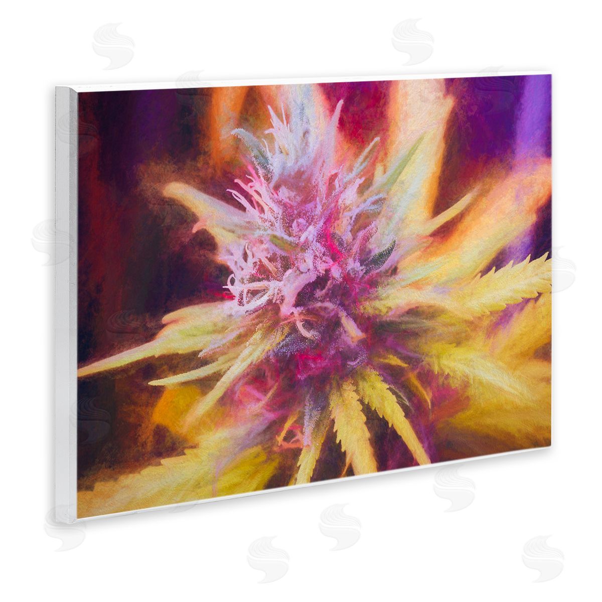 LIH Chalk Cannabis Flower Wooden Wall Plaque Art Print