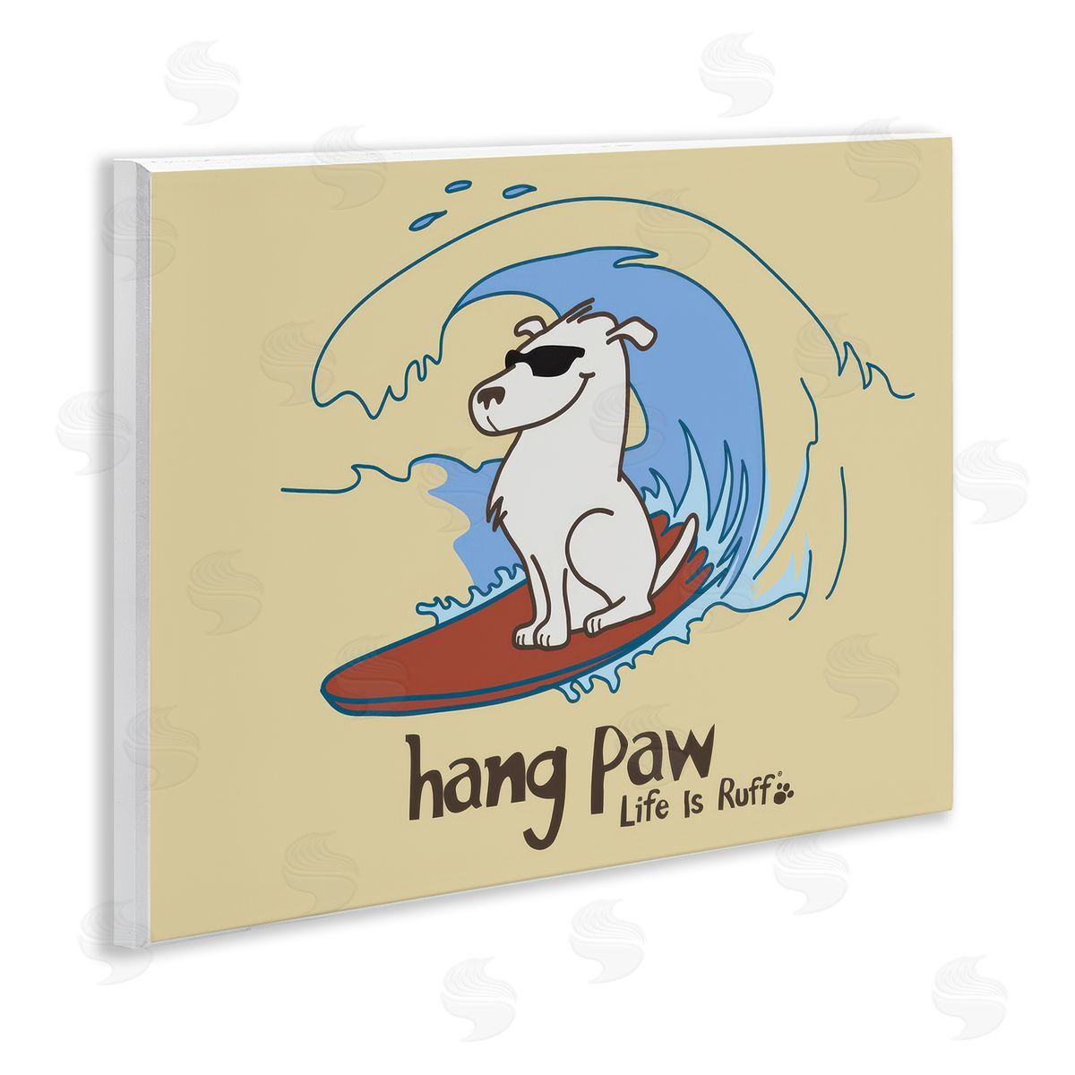 Hang Paw Surfing Dog Wood Plaque Wall Art, Home Decor by LIR