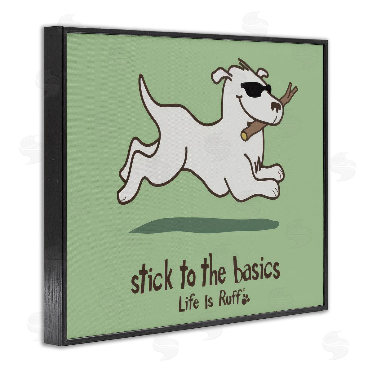 Stick To Basics Dog Black Frame Print Wall Art, Home Decor by LIR
