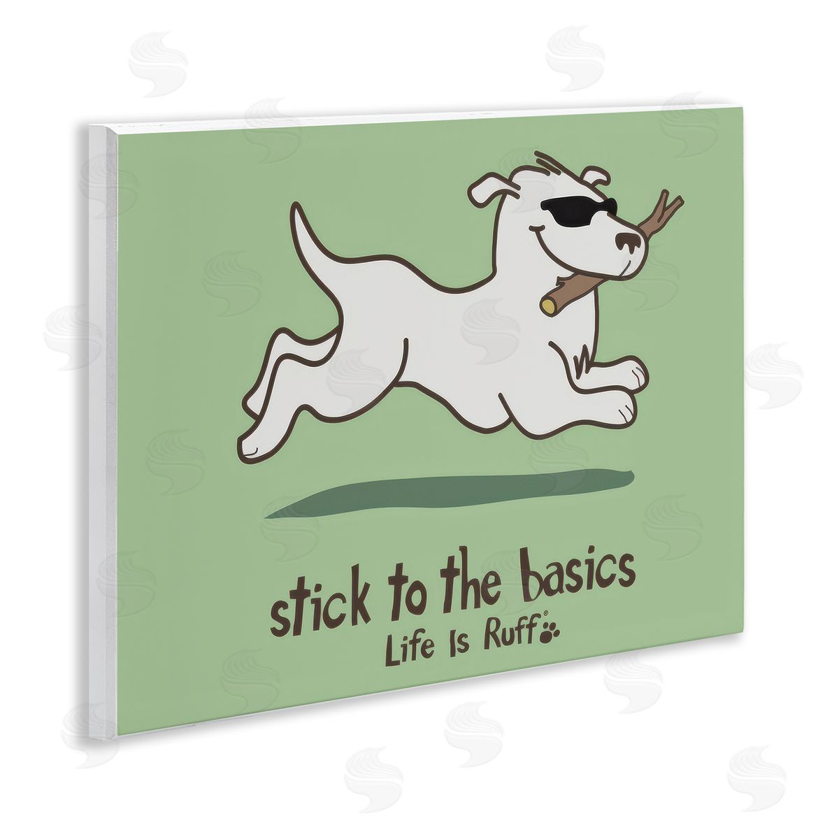 Stick To Basics Dog Wood Plaque Wall Art, Home Decor by LIR