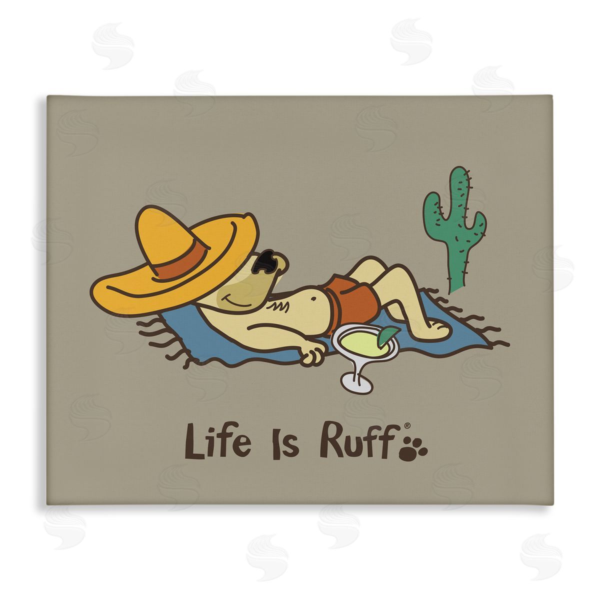 LIR Siesta Dog in Desert Canvas Wall Art Print