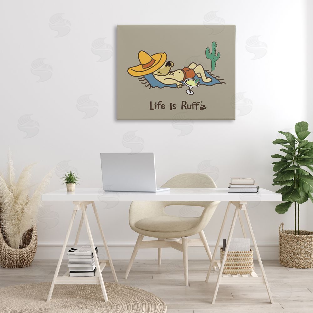 LIR Siesta Dog in Desert Canvas Wall Art Print in Room