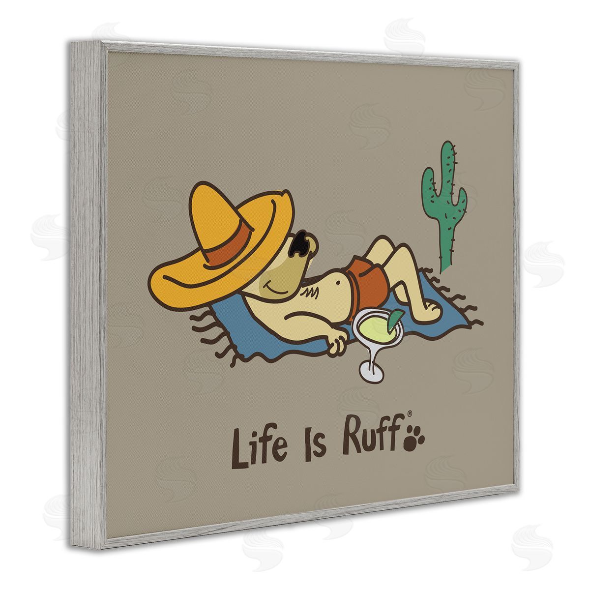 LIR Siesta Dog in Desert Gray Framed Giclee Wall Art Print