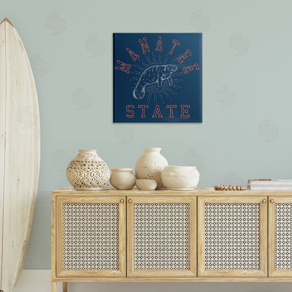 Spirit Animals/Life Is High Vintage Manatee State Canvas Wall Art Print in Room