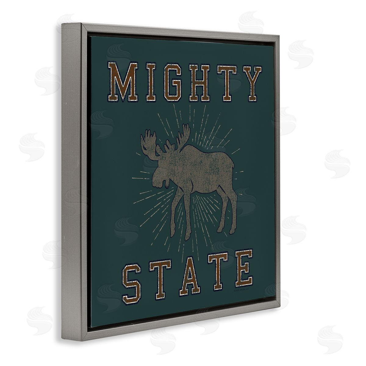 Spirit Animals/Life Is High Mighty Moose State Gray Floating Frame Canvas Wall Art Print