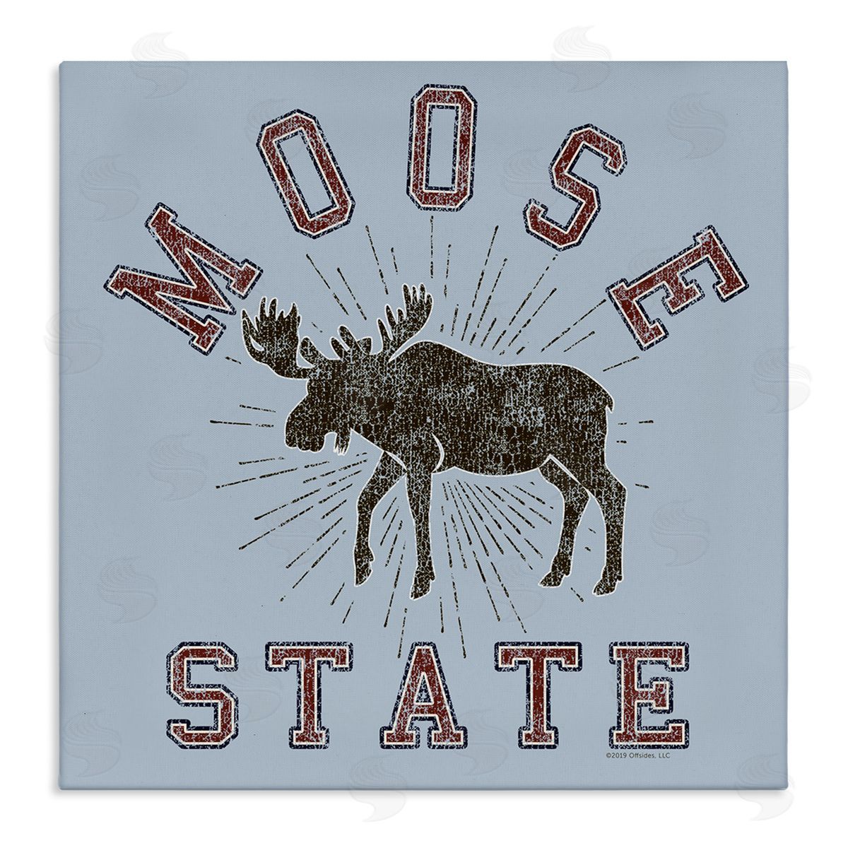 Spirit Animals/Life Is High Vintage Moose State Canvas Wall Art Print