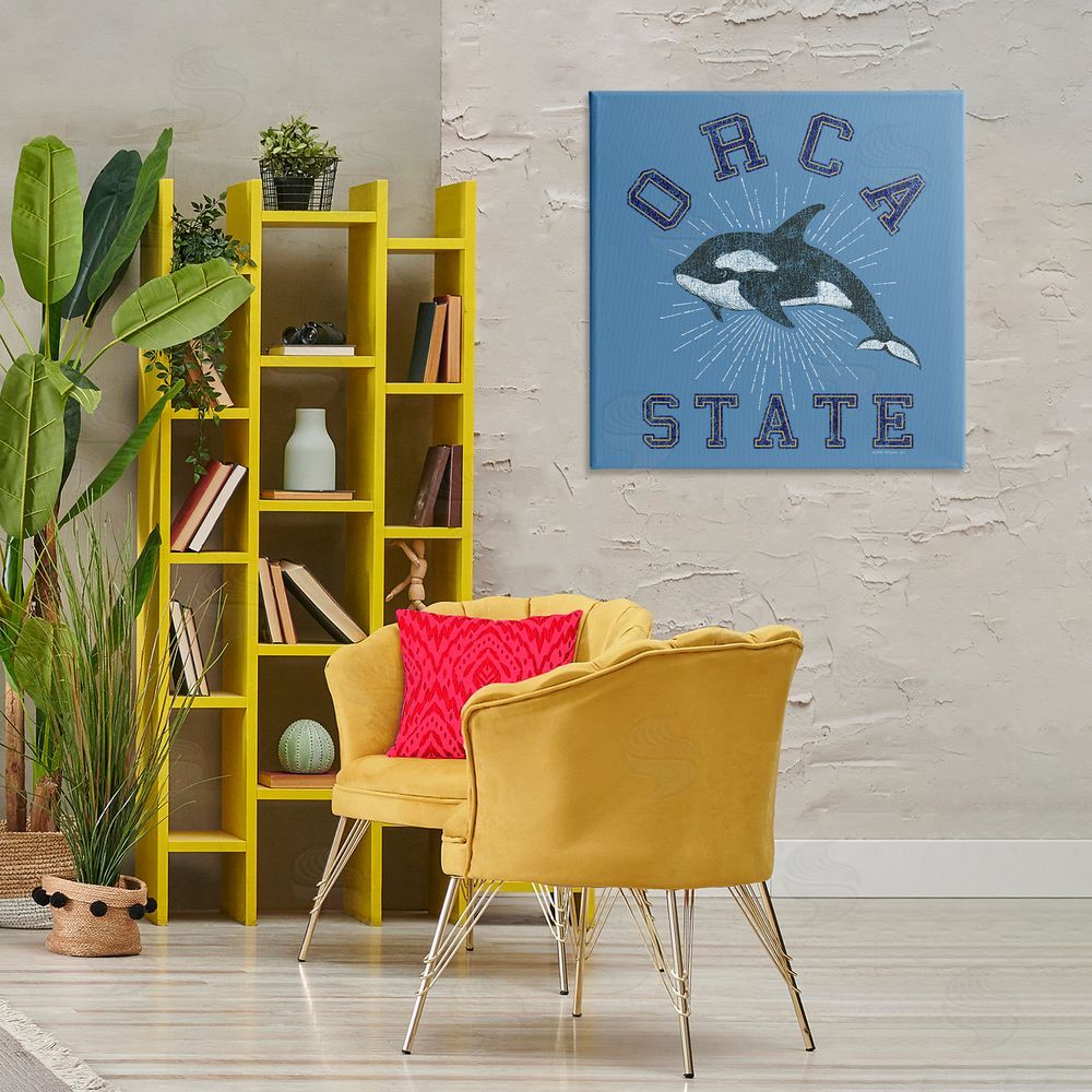 Spirit Animals/Life Is High Vintage Orca State Canvas Wall Art Print in Room