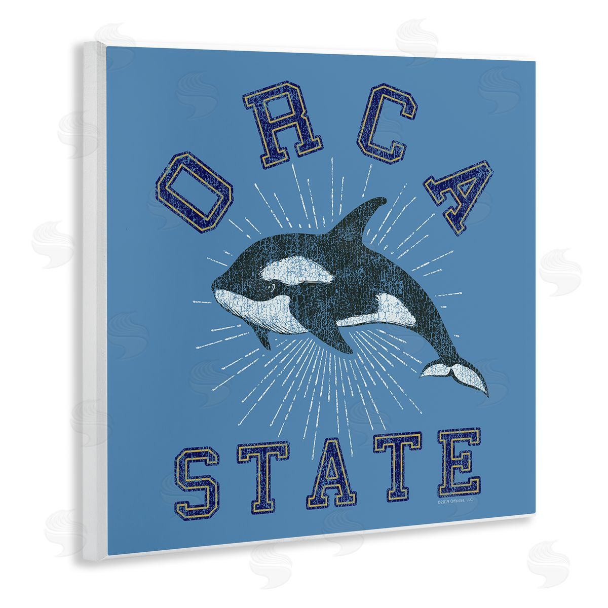 Spirit Animals/Life Is High Vintage Orca State Wooden Wall Plaque Art Print