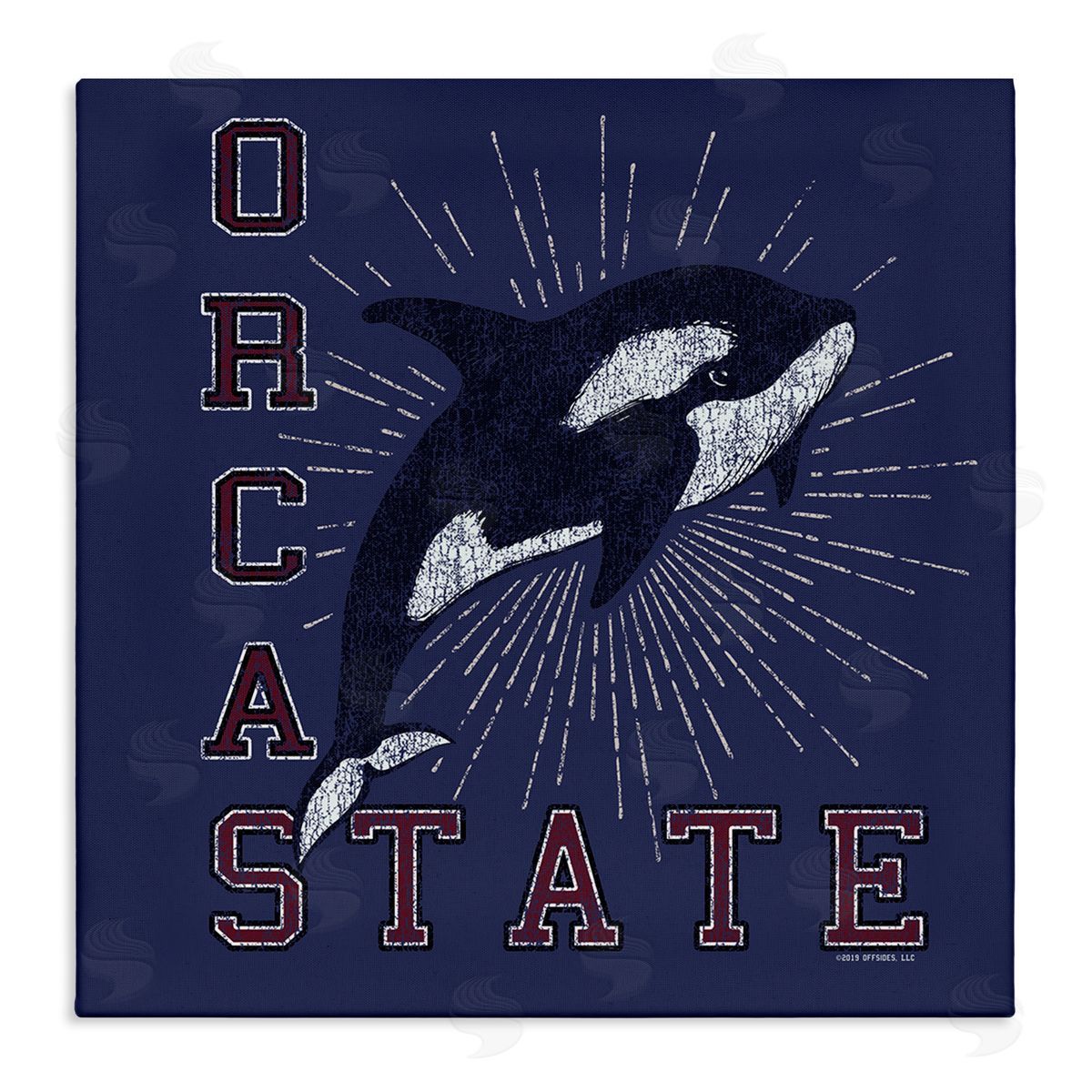 Spirit Animals/Life Is High Orca State Varsity Canvas Wall Art Print