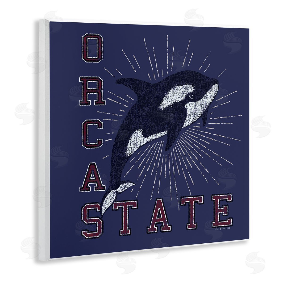 Spirit Animals/Life Is High Orca State Varsity Wooden Wall Plaque Art Print