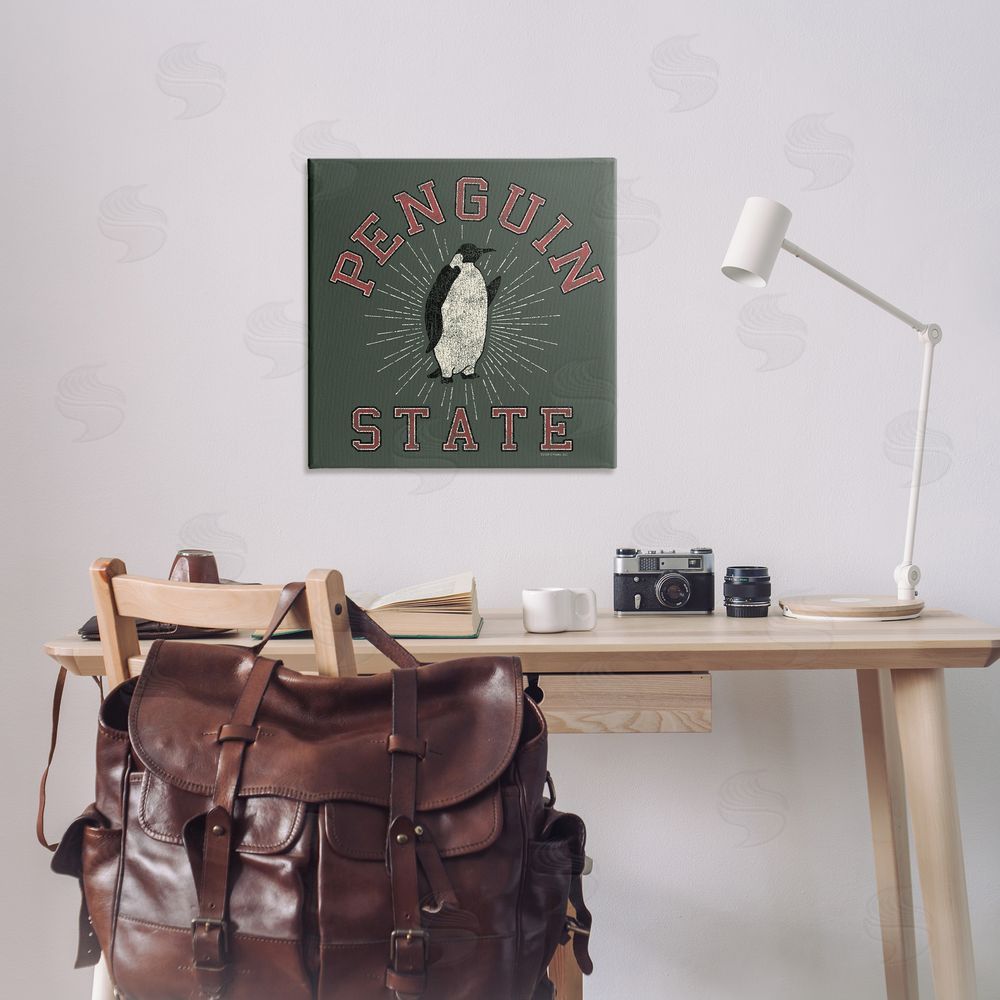 Spirit Animals/Life Is High Vintage Penguin State Canvas Wall Art Print in Room