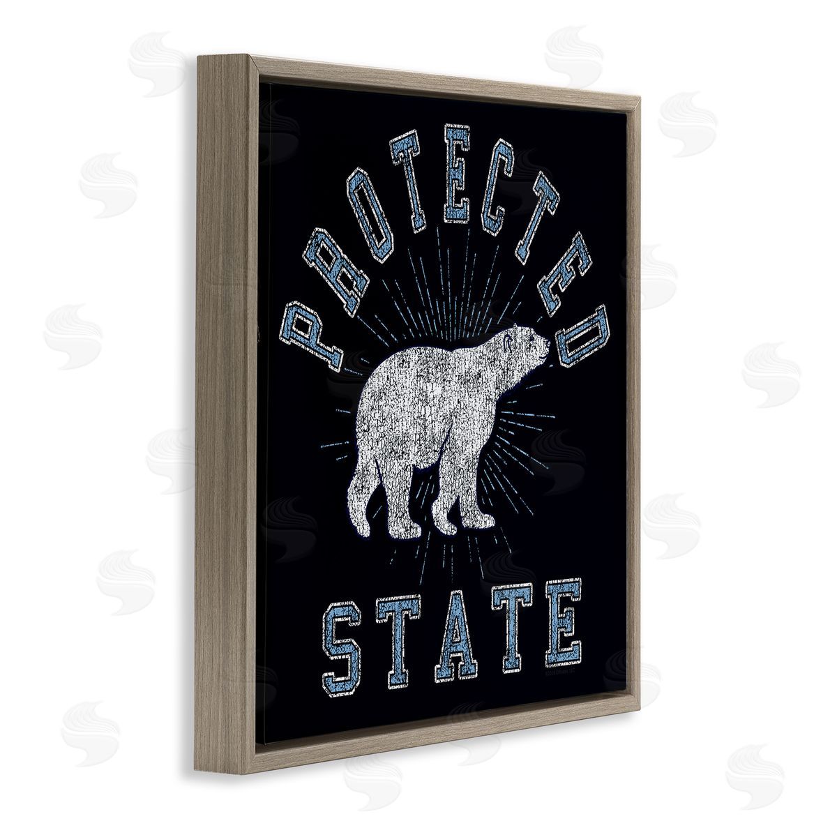 Spirit Animals/Life Is High Polar Bear Protected State Brown Floating Frame Canvas Wall Art Print