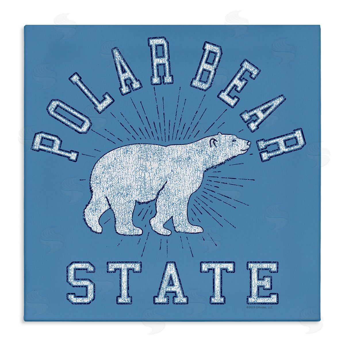 Spirit Animals/Life Is High Varsity Polar Bear State Canvas Wall Art Print