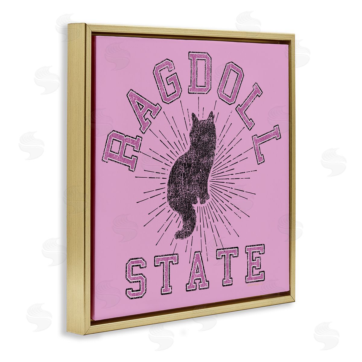 Spirit Animals/Life Is High Ragdoll Cat State Gold Floating Frame Canvas Wall Art Print
