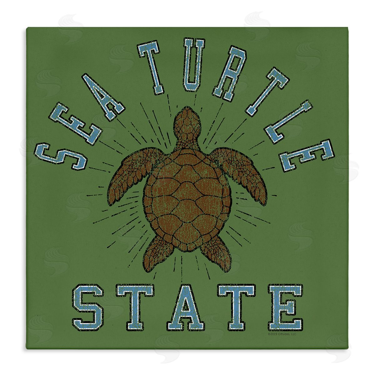 Spirit Animals/Life Is High Vintage Sea Turtle State Canvas Wall Art Print