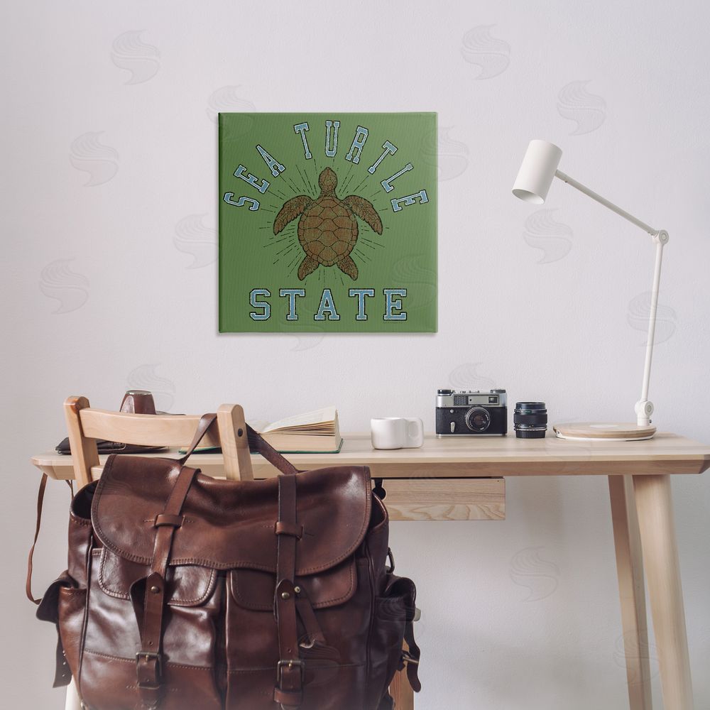 Spirit Animals/Life Is High Vintage Sea Turtle State Canvas Wall Art Print in Room