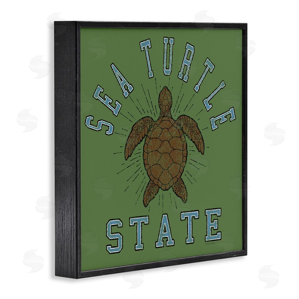 Spirit Animals/Life Is High Vintage Sea Turtle State Black Framed Giclee Wall Art Print