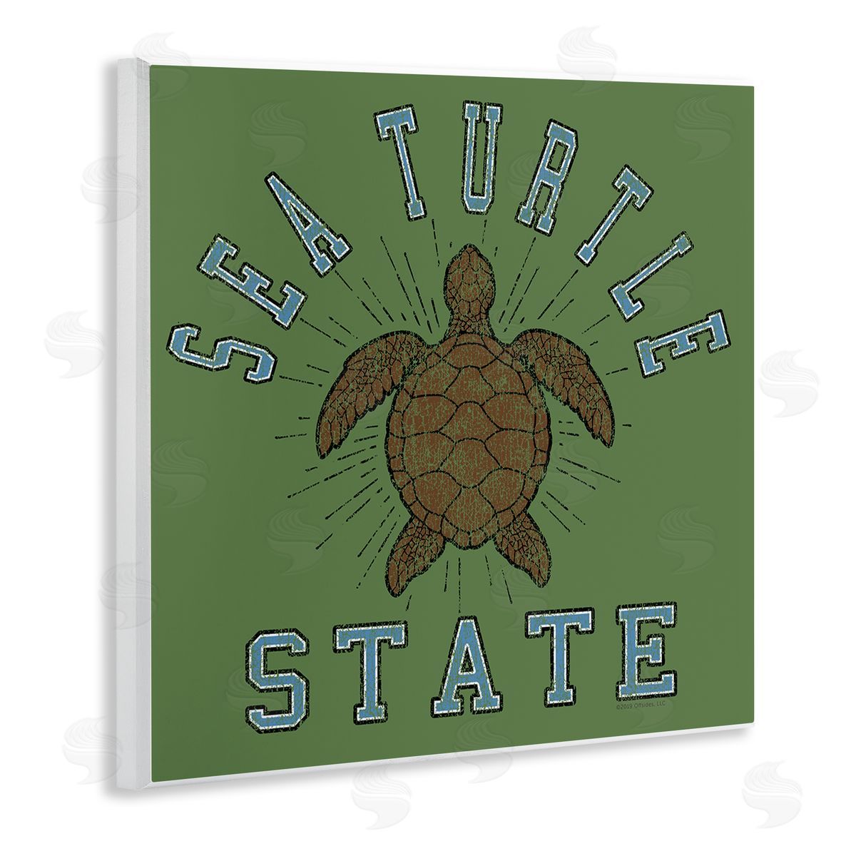 Spirit Animals/Life Is High Vintage Sea Turtle State Wooden Wall Plaque Art Print
