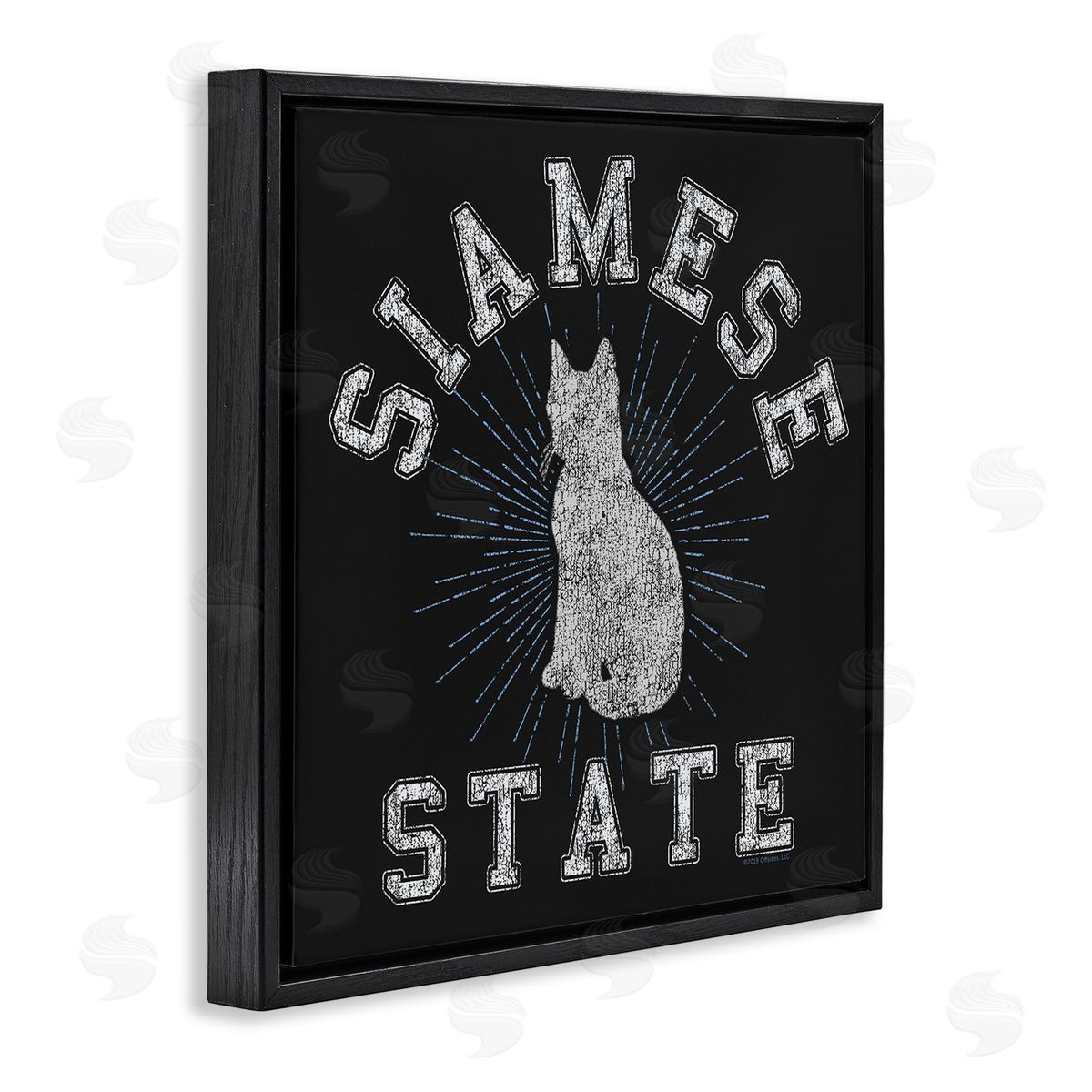 Spirit Animals/Life Is High Siamese Cat State Black Floating Frame Canvas Wall Art Print