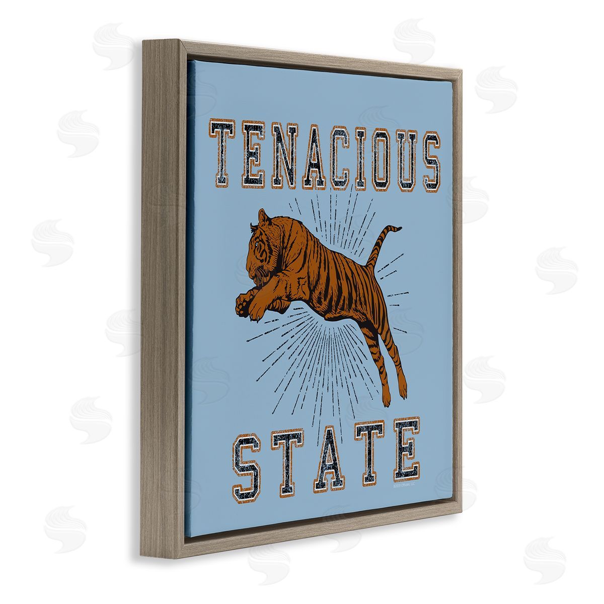 Spirit Animals/Life Is High Tenacious Tiger State Brown Floating Frame Canvas Wall Art Print