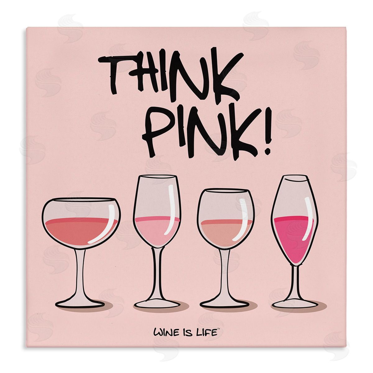 WIL Think Pink Champagne Canvas Wall Art Print
