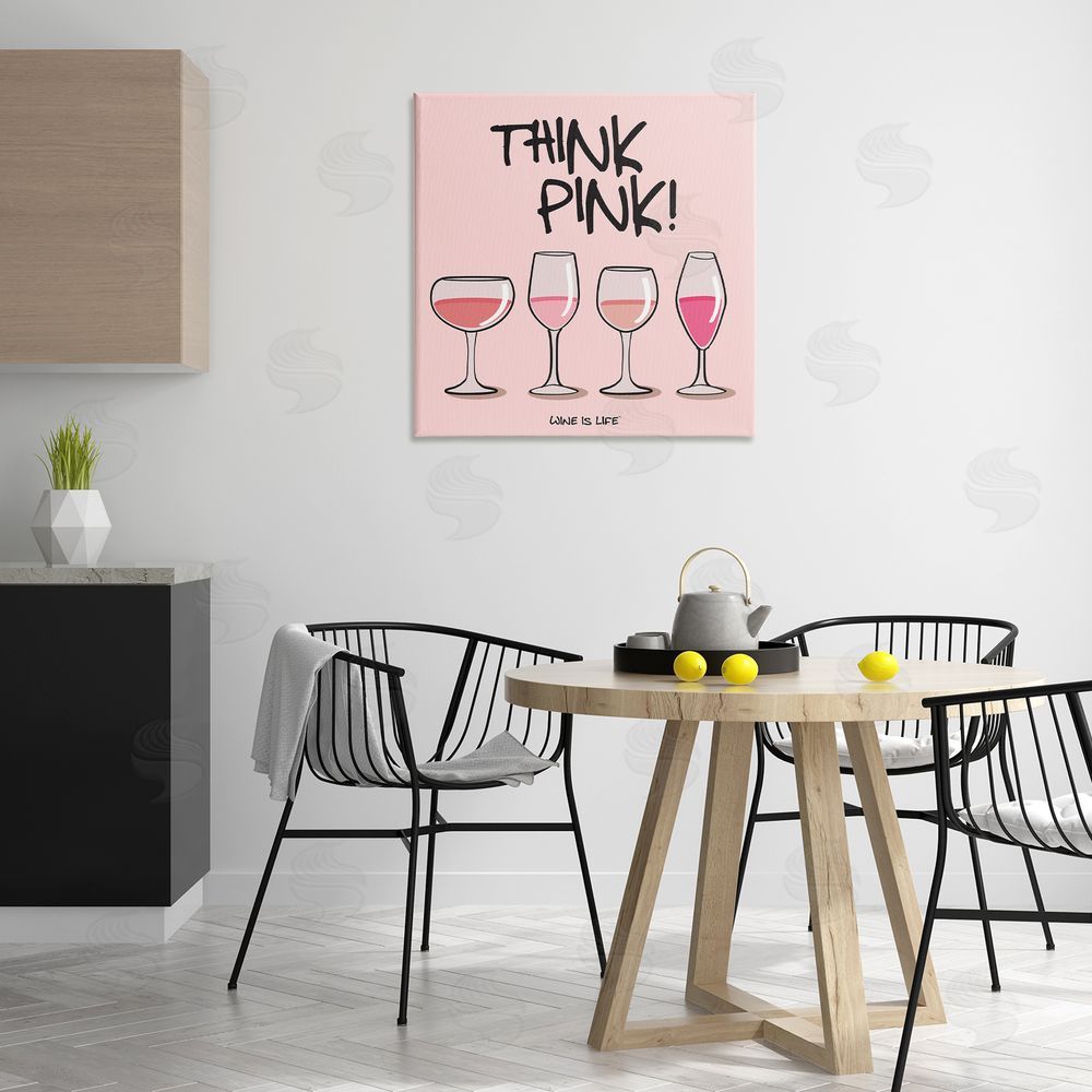 WIL Think Pink Champagne Canvas Wall Art Print in Room