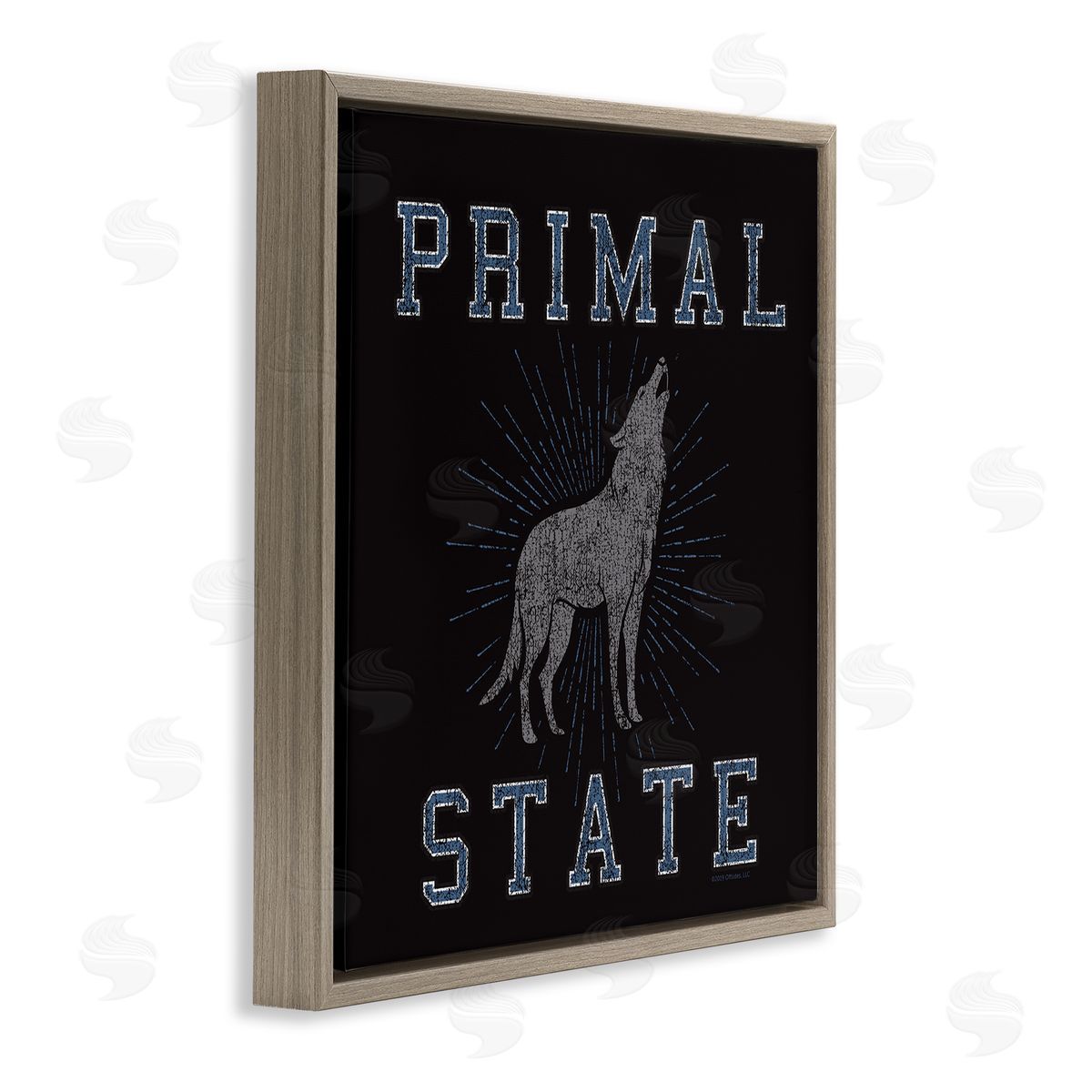 Spirit Animals/Life Is High Primal Wolf State Brown Floating Frame Canvas Wall Art Print