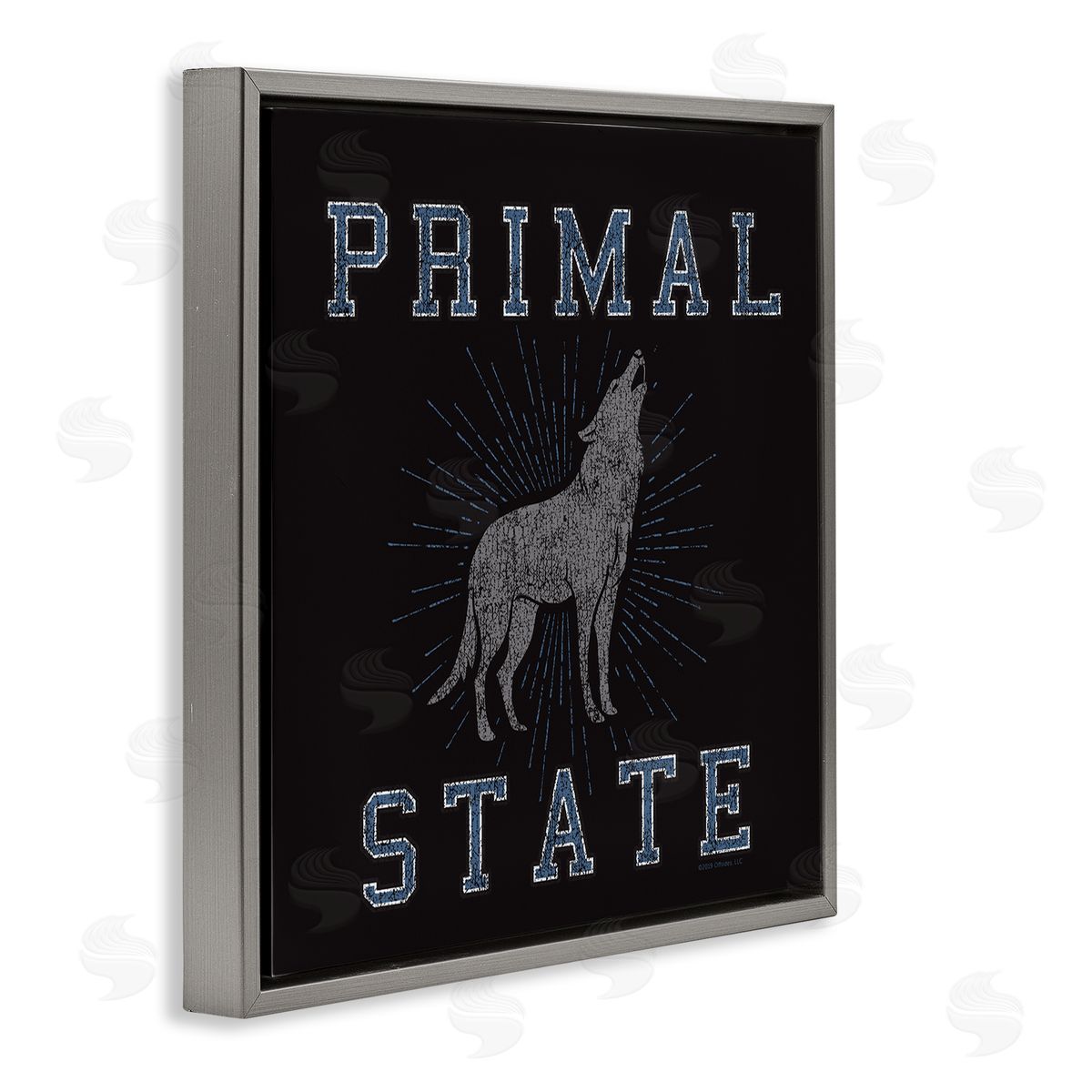 Spirit Animals/Life Is High Primal Wolf State Gray Floating Frame Canvas Wall Art Print