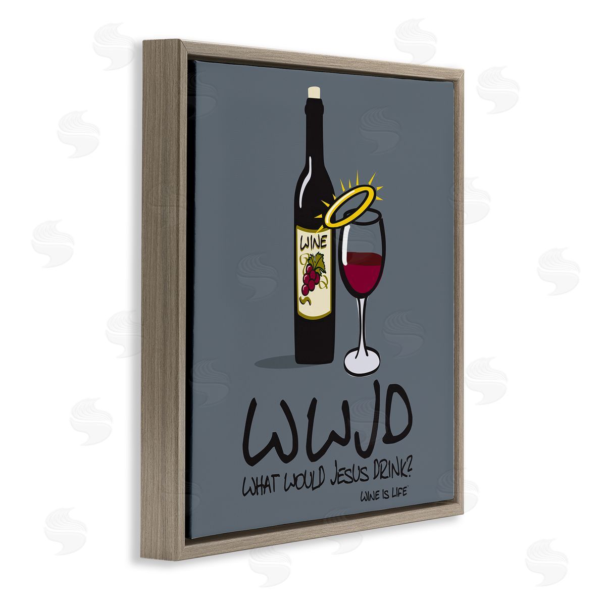 WIL What Would Jesus Drink Brown Floating Frame Canvas Wall Art Print