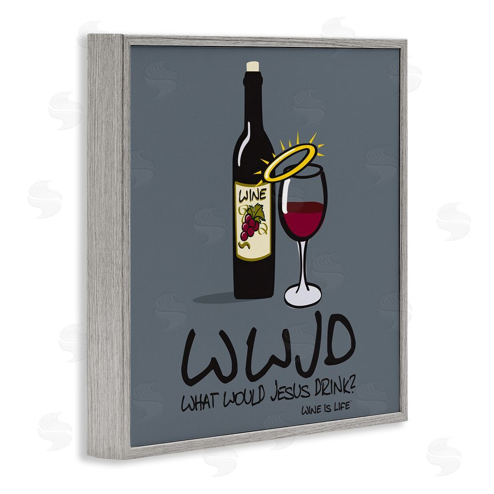 WIL What Would Jesus Drink Gray Framed Giclee Wall Art Print