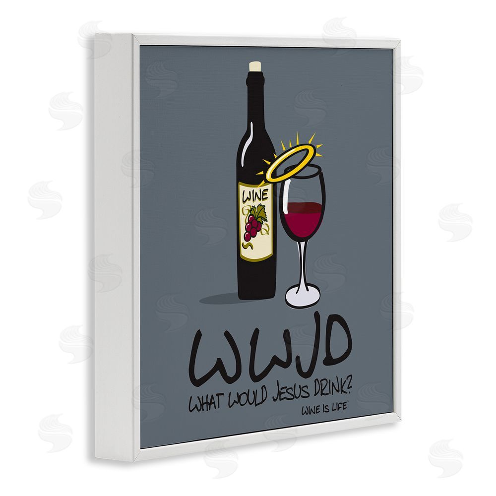WIL What Would Jesus Drink White Framed Giclee Wall Art Print