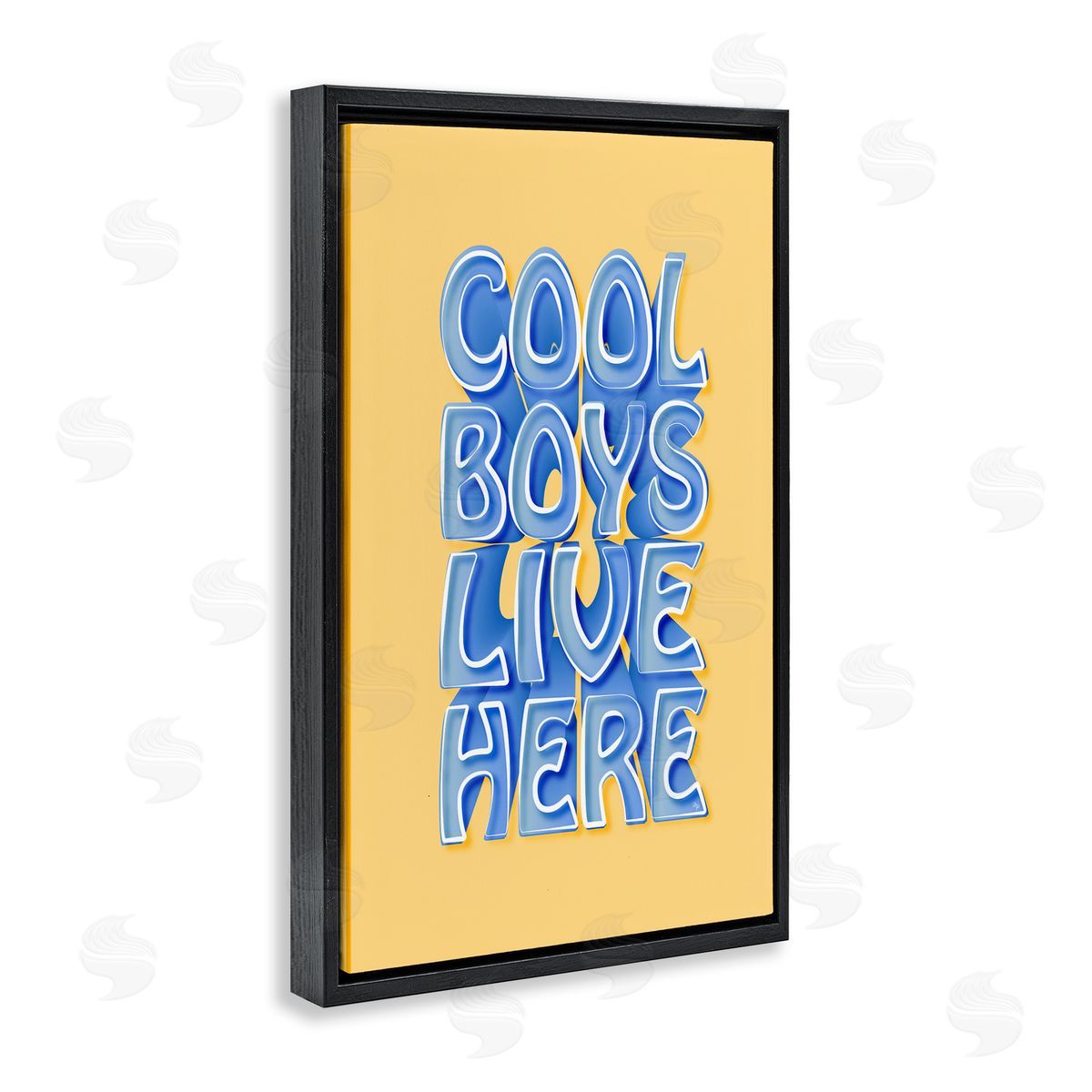 Martina Pavlova Cool Boys Live Here Black Floating Frame Canvas Wall Art Print
