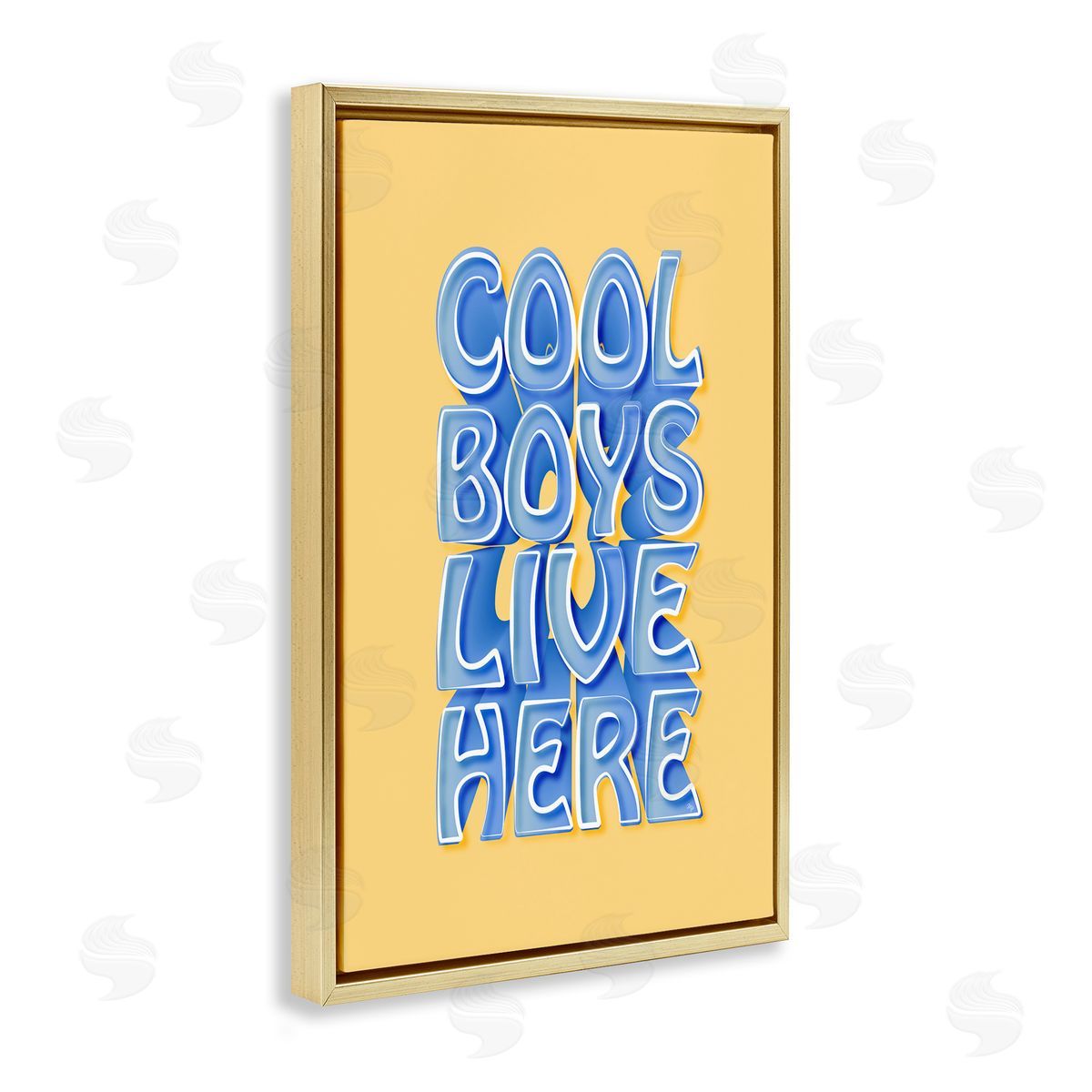 Martina Pavlova Cool Boys Live Here Gold Floating Frame Canvas Wall Art Print