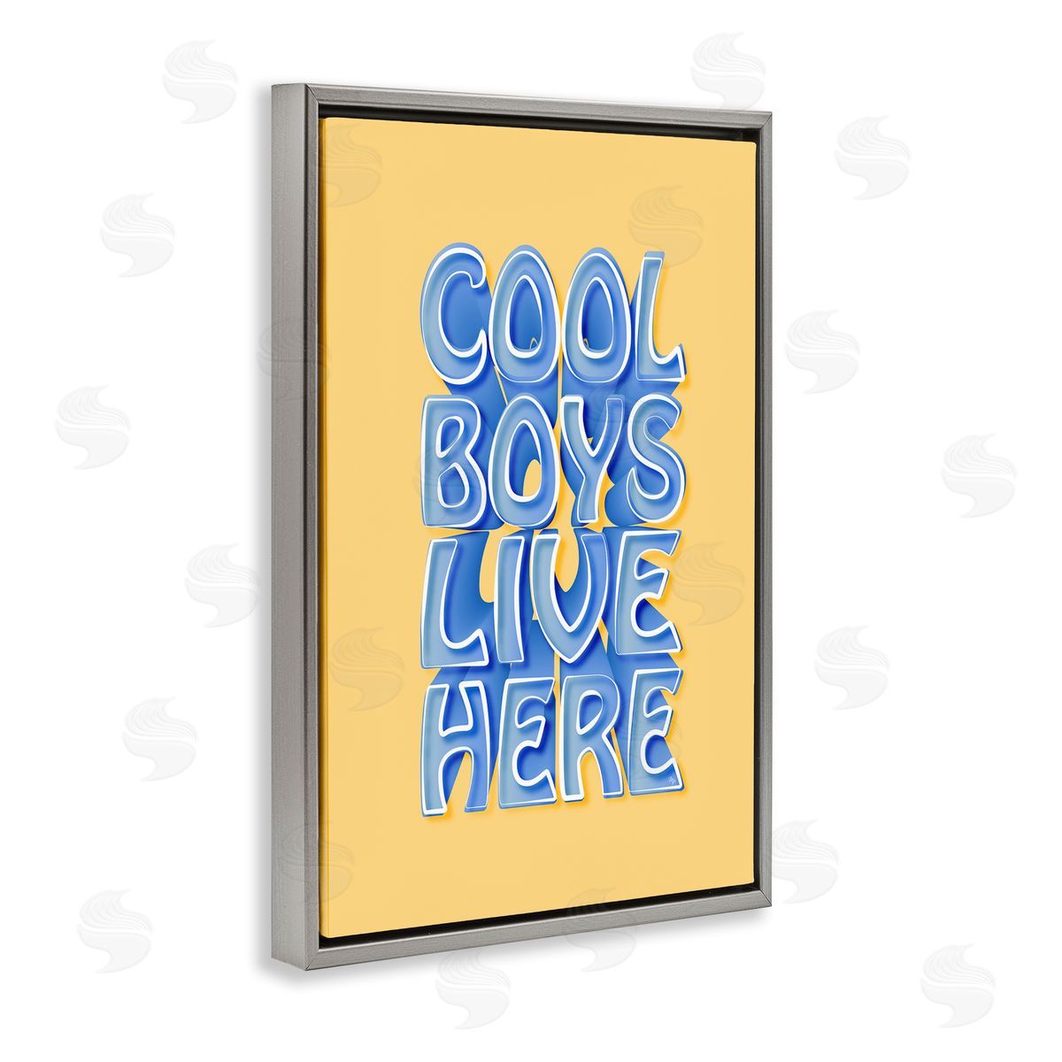 Martina Pavlova Cool Boys Live Here Gray Floating Frame Canvas Wall Art Print