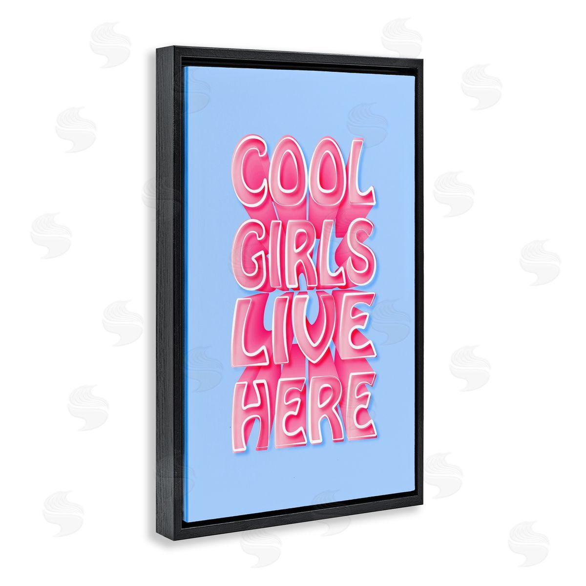 Martina Pavlova Cool Girls Live Here Black Floating Frame Canvas Wall Art Print