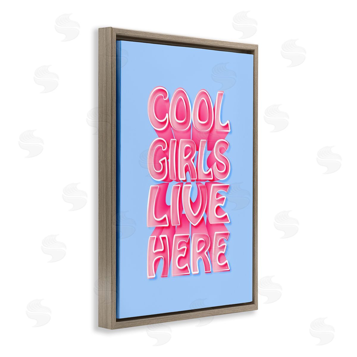 Martina Pavlova Cool Girls Live Here Brown Floating Frame Canvas Wall Art Print