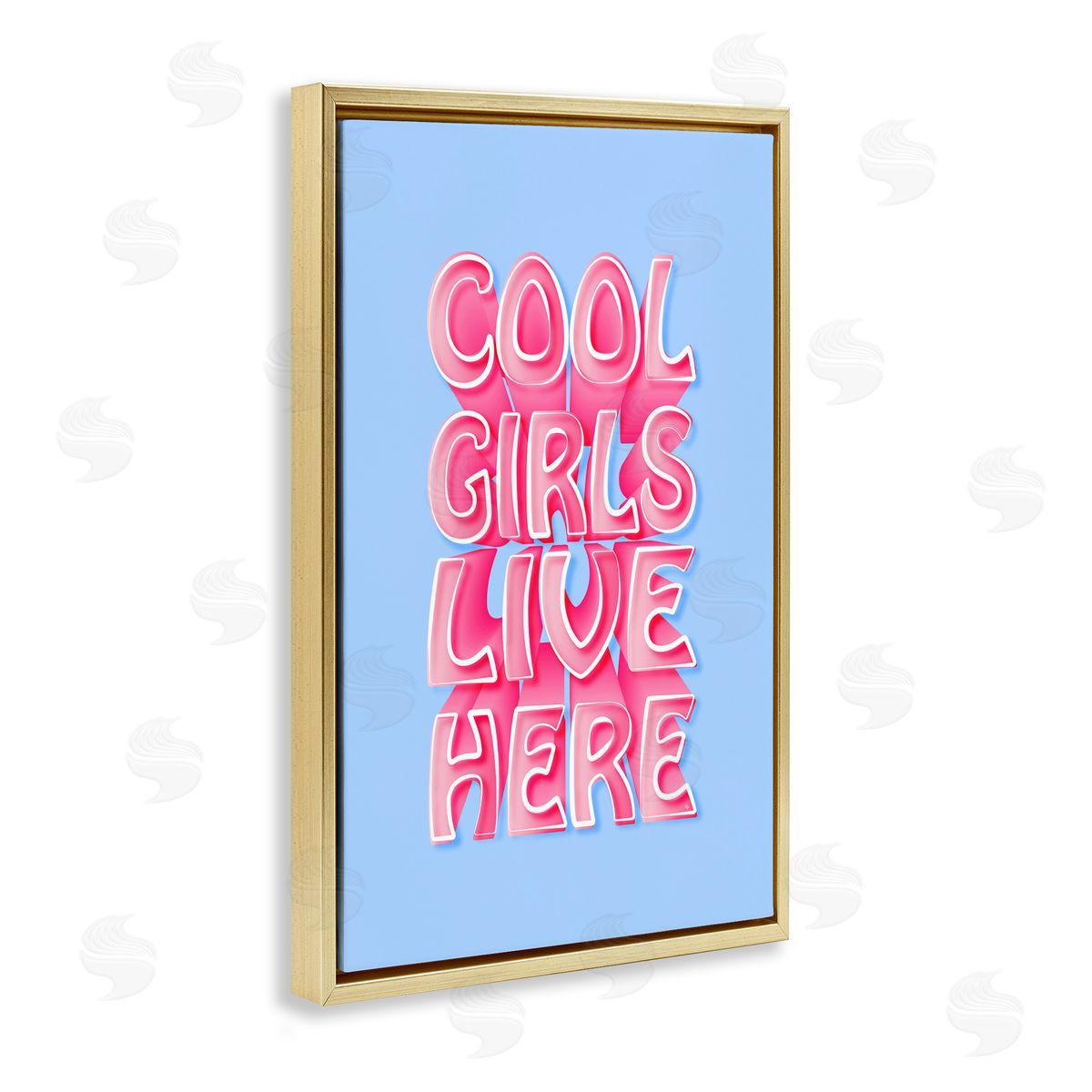 Martina Pavlova Cool Girls Live Here Gold Floating Frame Canvas Wall Art Print
