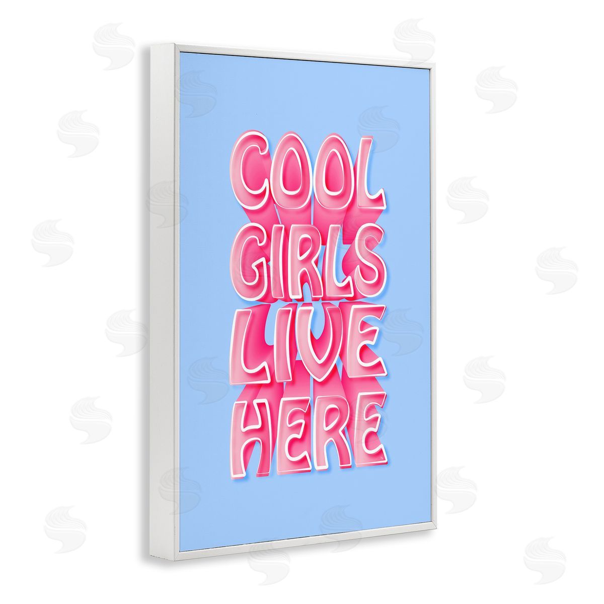 Martina Pavlova Cool Girls Live Here White Framed Giclee Wall Art Print