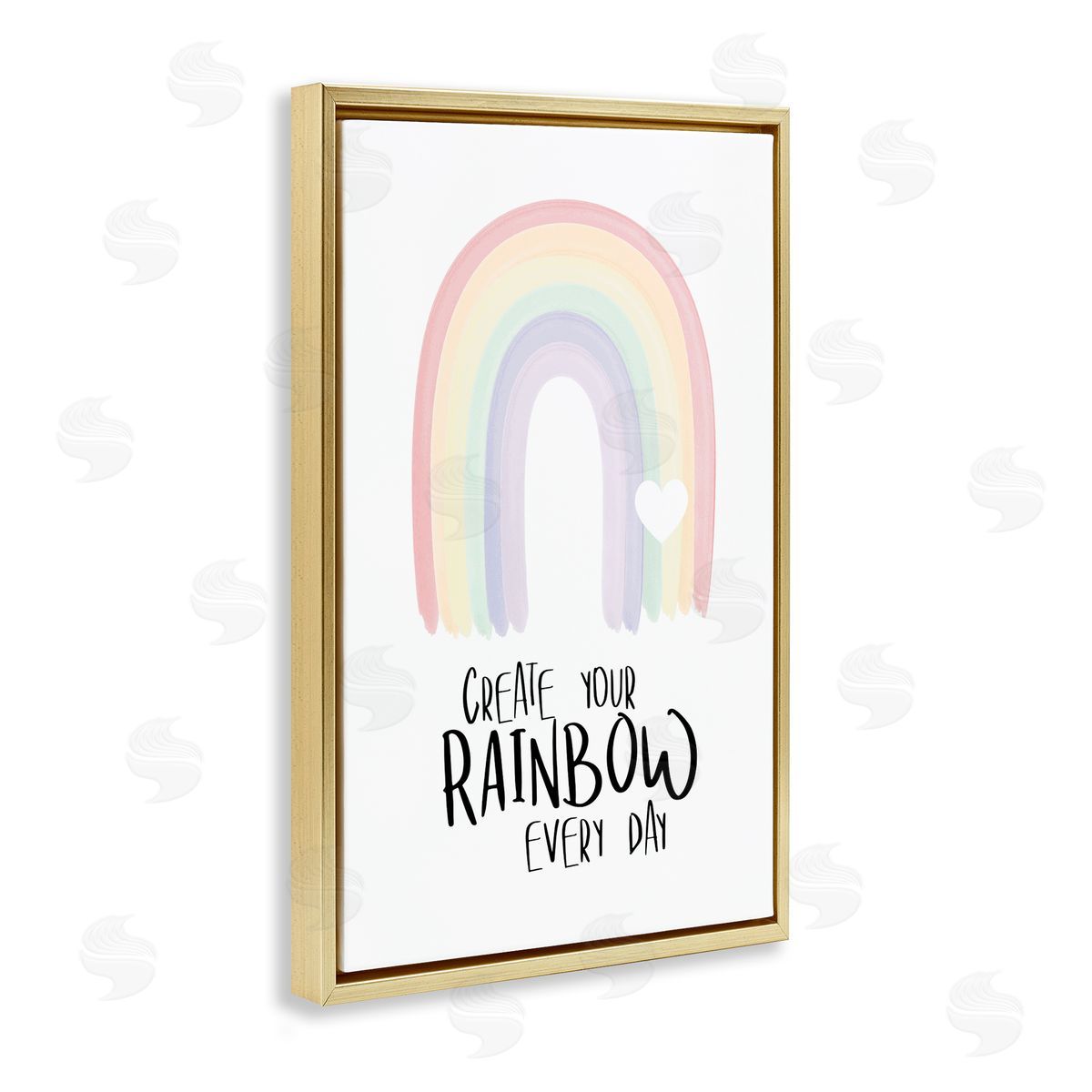 Martina Pavlova Create Your Rainbow Gold Floating Frame Canvas Wall Art Print
